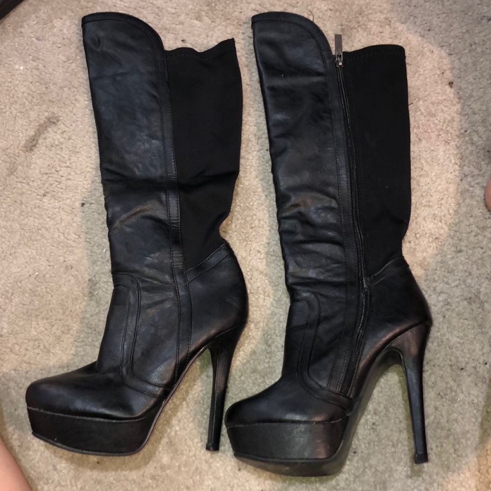 Knee high black boots